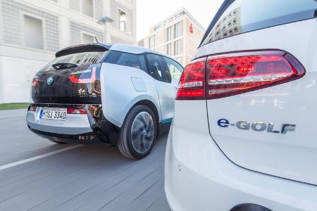 BMW i3, VW e-Golf, Heckansicht