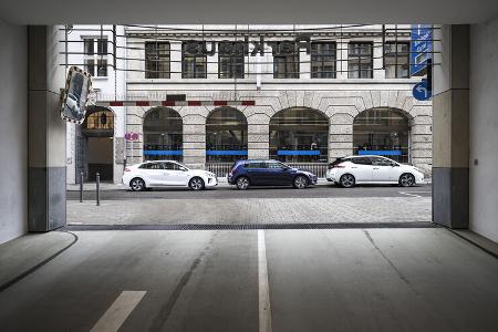Hyundai Ioniq Elektro, Nissan Leaf, VW e-Golf, Exterieur