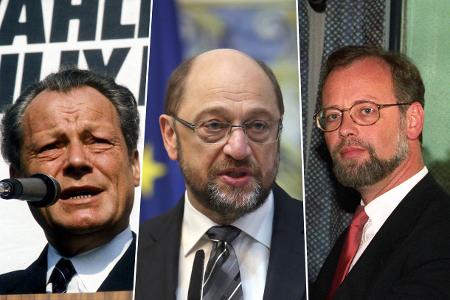 Von Willy Brandt über Rudolf Scharping bis zu Martin Schulz: Wir blicken auf alle SPD-Kanzlerkandidaten seit 1949 zurück.