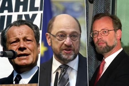 Von Willy Brandt über Rudolf Scharping bis zu Martin Schulz: Wir blicken auf alle SPD-Kanzlerkandidaten seit 1949 zurück. Von Willy Brandt über Rudolf Scharping bis zu Martin Schulz: Wir blicken auf alle SPD-Kanzlerkandidaten seit 1949 zurück.