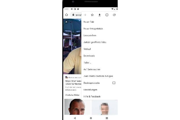 Auch auf Smartphones können Sie die Desktop-Version von Google nutzen, zum Beispiel für die Bildersuche