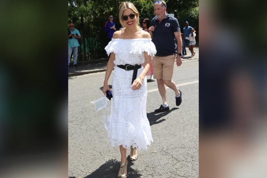Stilvoll und romantisch: Sienna Miller als weiße Elfe in Wimbledon