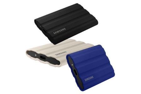 Die Samsung Portable SSD T7 Shield gibt es in den Farben Schwarz, Beige und Blau.