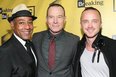 Gus Fring (Giancarlo Esposito), Walter „Walt“ White/Heisenberg (Bryan Cranston), Jesse Pinkman (Aaron Paul)