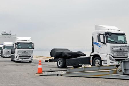 Hyundai Xcient Fuel Cell FCEV Brennstoffzellen Lkw