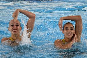 Schwimm-EM in Rom: Synchronschwimmerinnen Bojer/Zimmer Achte