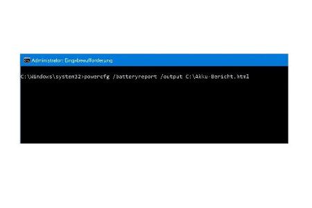 Zum Erstellen eines Akkuberichts ist ein bestimmter Konsolenbefehl nötig.