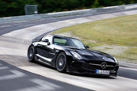 Mercedes SLS AMG Black Series, Frontansicht, Kurvenfahrt