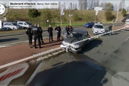 Wieso wegen eines einfachen Unfalls so viele Polizisten in Roncq, Nord (Frankreich) ausrücken müssen, bleibt wohl fürimmer e...