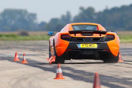 McLaren 650S Spider, Heckansicht, Bremstest