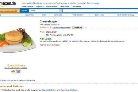 Witzigster Kommentar der Amazon-User: Vom Aussehen ist der Burger wie alle andere, blos er schmeckt halt nicht. Ausserdem is...