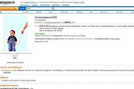 Witzigster Kommentar der Amazon-User: Dieses Sicherheitsband eignet sich nicht nur für Kinder und Babys. Die mitgelieferte H...