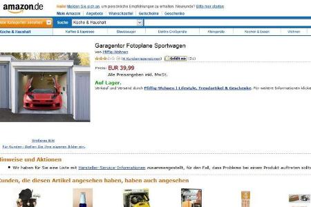 Witzigster Kommentar eines Amazon-Users: Ich habe mir die Plane gekauft und an meiner Garage montiert. In der darauffolgende...