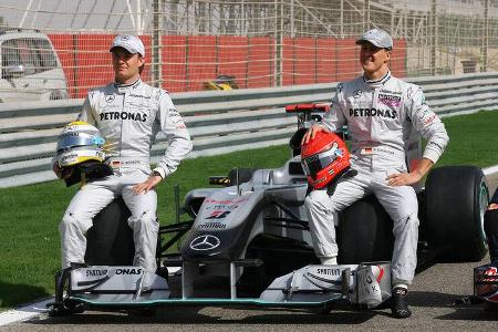 Nico Rosberg und Michael Schumacher
