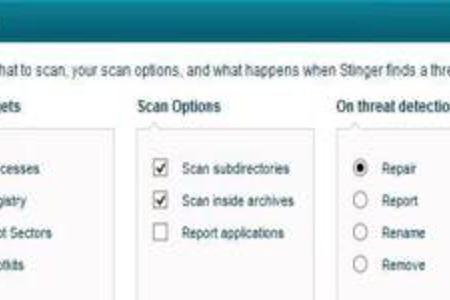 McAfee Labs Stinger hilft bei der Überprüfung des Systems nach Viren.