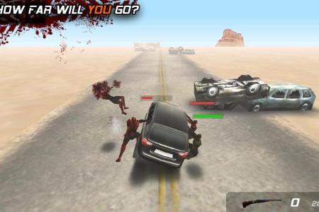 Mal wieder auf der Flucht vor den Untoten: Bei Zombie Highway kämpfen Sie sich mit dem Auto über eine endlose Wüstenstraße u...