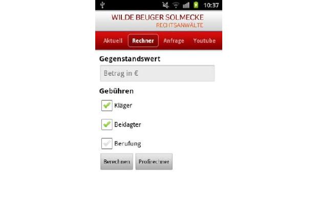 Pocket Anwalt beantwortet allgemeine Rechtsfragen und berechnet Prozesskosten.
