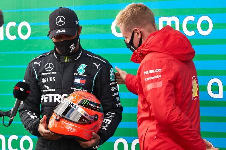 Michael Schumacher: Sohn Mick zeigt rührende Geste Lewis Hamilton Helm Schumacher Mick