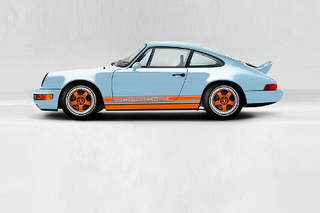 Everrati Porsche 911 (964): Elektro-Restomod mit Gulf-Oil-Lackierung