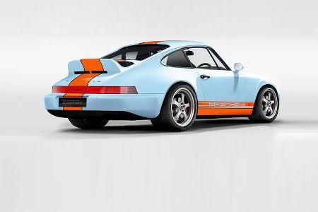 Everrati Porsche 911 (964): Elektro-Restomod mit Gulf-Oil-Lackierung