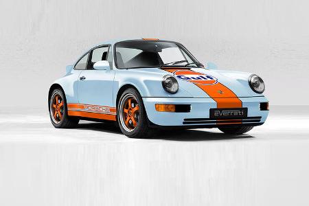 Everrati Porsche 911 (964): Elektro-Restomod mit Gulf-Oil-Lackierung