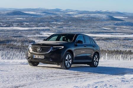 Mercedes EQC Schnee Eis Winter Drift Elektroauto