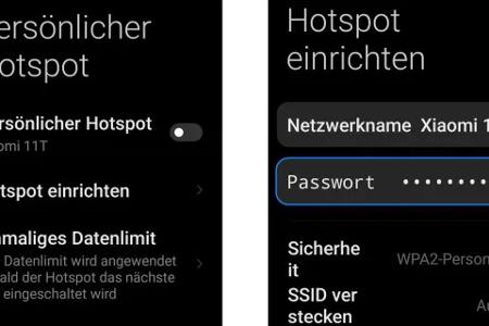 Die Bezeichnung für den Smartphone-Hotspot kann sich je nach Hersteller unterscheiden.