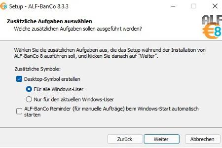 Seltener als früher ist die Installationsoption anzutreffen, ob das Programm nur für den aktuell angemeldeten Benutzer oder auch für die anderen Konten zur Verfügung stehen soll.