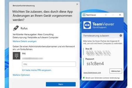 Mithilfe von Teamviewer Quicksupport kann der Administrator des gemeinsam genutzten Familien-PCs auch aus der Ferne helfen und schnell ein Programm freigeben.