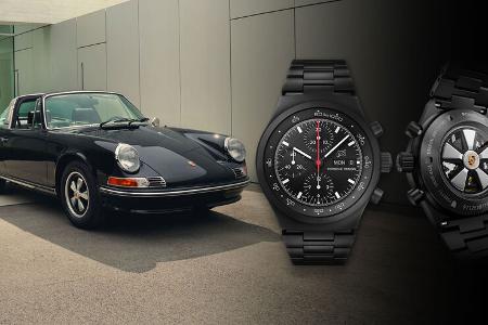 Porsche 911 S 2.4 Targa 50 Jahre F.A. Porsche Design (1972-2022) Montage mit Chronograph