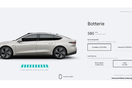 Nio ET7 im Konfigurator