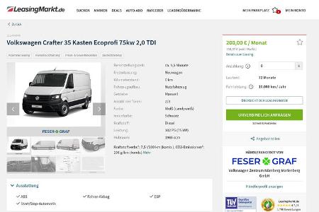 VW Leasing Angebote, VW Crafter