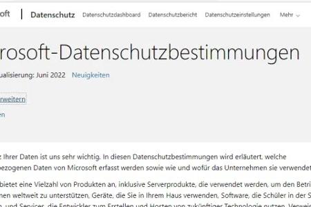 In den Datenschutzbestimmungen erklärt Microsoft ausführlich, was mit Ihren Daten geschieht.