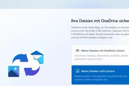 Option „Ihre Daten mit OneDrive sichern“