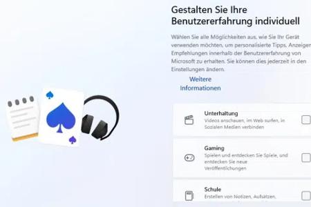 Option „Gestalten Sie Ihre Benutzererfahrung individuell“