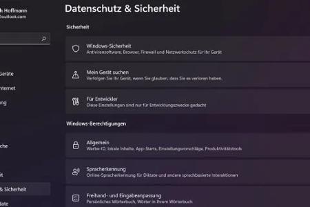 Datenschutz-Optionen in der Einstellungen-App von Windows 11