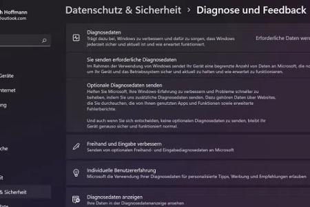 Die Datenschutz-Einstellungen im Bereich „Diagnose und Feedback“