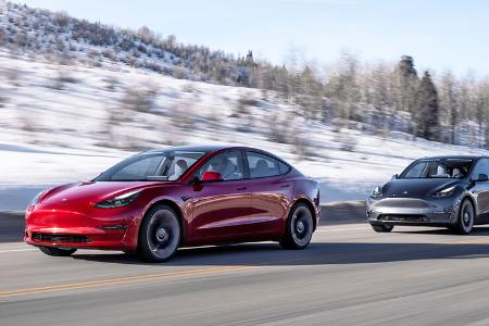 Tesla Model 3 und Model Y Fahraufnahme