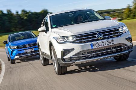 Opel Grandland Hybrid4, VW Tiguan eHybrid, Exterieur Opel Grandland Hybrid4, VW Tiguan eHybrid, Exterieur