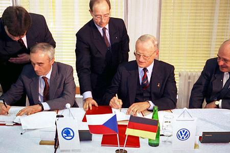 Vrba Hahn Vlasak Skoda Übernahme VW Vertragsunterzeichnung 28. März 1991
