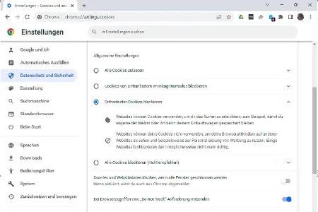 Die Datenschutz-Einstellungen von Google Chrome sind relativ einfach gehalten. Sie erlauben aber trotzdem die Blockade von Tracking- Cookies und verhindern so diese Form der Nachverfolgung im Netz.