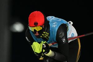 Kombination: Schmid nach dem Springen Vierter