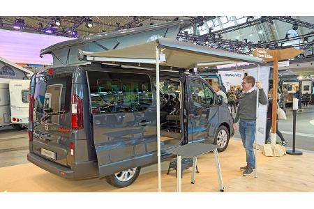 Markise, Messe, CMT 2023, Campingtisch, Schiebetüre, Nissan, Campingbus