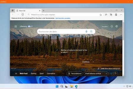 Die Windows-Sandbox verfügt über eine einfache Desktop-Umgebung zum sicheren Surfen und Ausführen von Anwendungen in einer isolierten Umgebung.