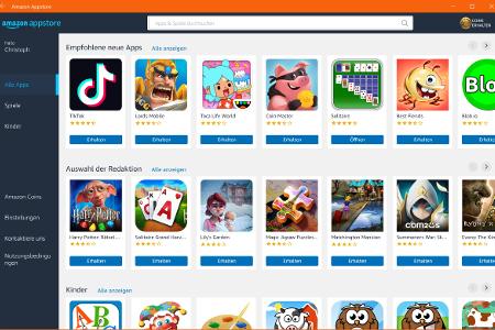 Im Amazon Appstore von Windows 11 22H2 finden sich einige beliebte Apps und sehr viele Android-Spiele.