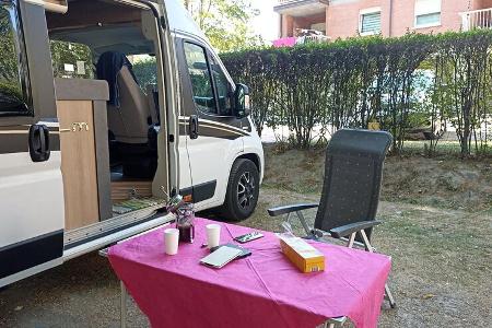 Tisch, Camping, Stellplatz, Parzelle