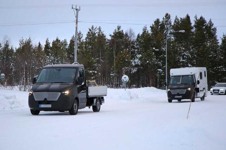 Erlkönig Mercedes-Benz Sprinter mit Hymer Wohnmobilaufbau