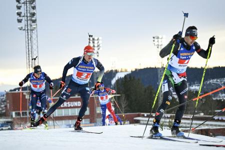 Deutsche Biathleten Dritte in der Staffel Deutsche Biathleten Dritte in der Staffel
