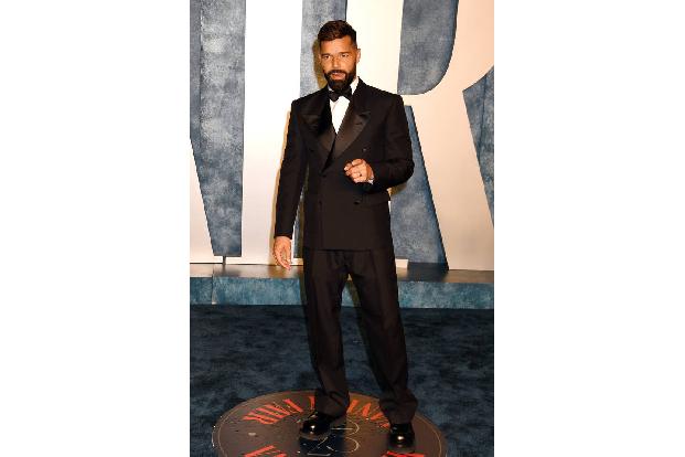 Sänger Ricky Martin posierte auf dem roten Teppich...