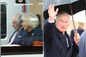 König Charles und Queen Consort Camilla: Im ICE ins verregnete Hamburg